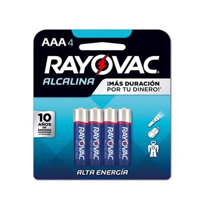 PILA AAA RAYOVAC ALCALINA BLISTER X 4 - DURA 20 VECES MAS!!!