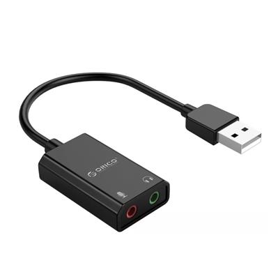 PLACA DE SONIDO USB ORICO MICROFO + AURICULARES