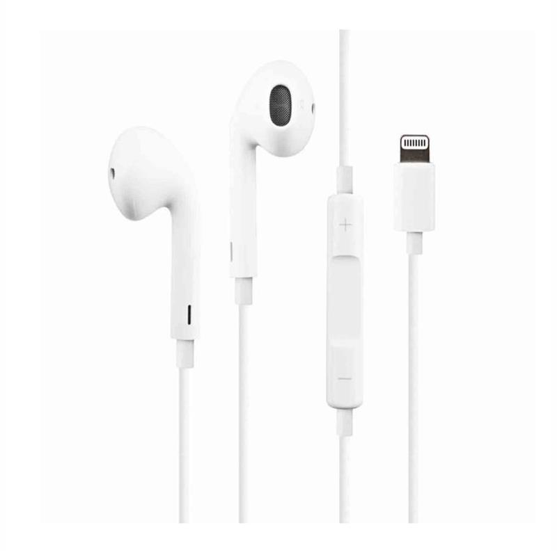  Apple EarPods - Auriculares intrauditivos con micrófono y  auriculares remotos, color blanco con adaptador de conector Lightning a  0.138 in (renovado) : Electrónica