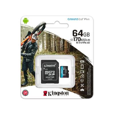 MEMORIA MICRO SD KINGSTON 64GB CANVAS GO! PLUS 170MB/s